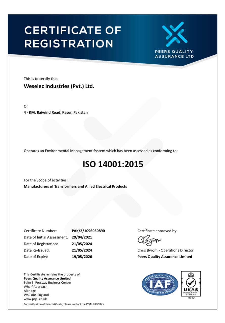 ISO 14001-2015 Certificate