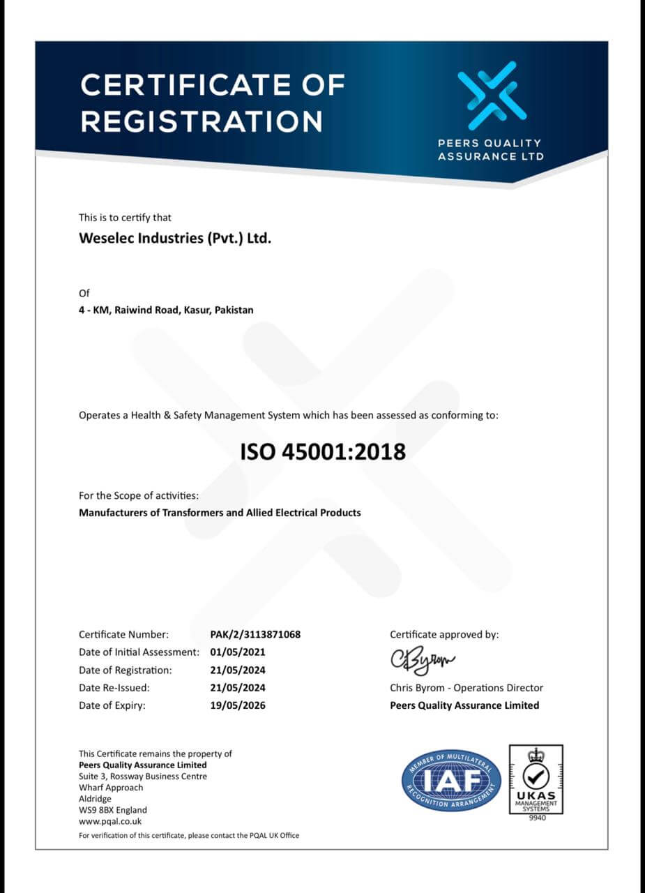ISO 45001-2018 Certificate